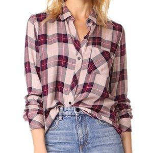 Rails Hunter Button Down L/S Shirt Sand Navy Port!